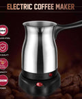 Portable Electric Turkish Coffee Pot 600ML Stainless Steel Kettle For Home Use, Multi Purpose Coffee Maker For Coffee, Tea, And Milk