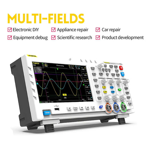Two Channel 100MHz DDS Oscilloscope And Signal Generator Combo With 1GSa Sampling Rate, featuring waveforms on screen.