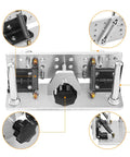 Small Belt Grinder Knife Jig Adjustable Angle Beveling Locator with black adjustment knob and metal springs on an aluminum frame.