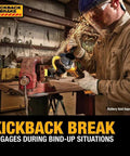 Image of Solid Workhorse 20V Max Cordless Drill Grinder Combo Kit Pro Power Tools in use, featuring a worker grinding metal with sparks.