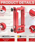 Pro Grade Aluminum Door Hinge Jig With Scale for Router Templates, Adjustable for Doors Hinges 2.5 To 5 Inches