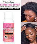 Lace Melting Spray For Glueless Wig Installs Stays Put Bonding Adhesive Wig Glue Spray For Smooth Natural Lace Blend With Your Skin Tone 1 Band And 1 Brush Included showing application and finished look