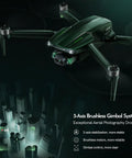 Elite 6K Drone With Camera And 4K 30fps Three-Axis Brushless Gimbal 70 Minute Flight Time hovering over cityscape.
