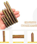 15 Pieces M8 Double Headed Hanger Bolts Yellow Zinc Plated Dowels Self Tapping Screws For Wood Furniture M8x80mm Durable Hidden Connectors