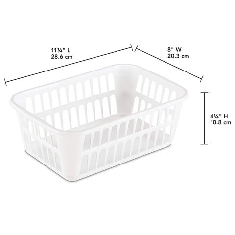 White Plastic Storage Baskets Set Of 48 For Grab And Go Organization In Closets, Shelves, Countertops, Kitchen Or Bathroom Durable Bins