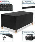 Heavy Duty 96 Inch Rectangular Outdoor Table Cover Waterproof With 600D Oxford Fabric UV Protected And Windproof Buckles