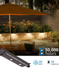 12 Pack 3W 7 Inch LED Hardscape Paver Lighting Kit For Low Voltage Outdoor Steps And Retaining Walls 2700K Soft White