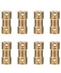 8PC Solid Brass Shaft Coupling Connectors For RC Model Motor Accessories Perfect Joint Link Kit arranged in a grid view.