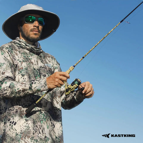 Angler holding Spartacus Defender Twin Tip Fishing Rod And Reel Combo 7 Foot Medium Heavy With 3000 Reel Backup Tip in action.