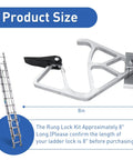 Extension Ladder Locks for Aluminum Ladders 24ft 28ft 32ft Rung Lock Kit Replacement, 8in aluminum rung lock shown on ladder