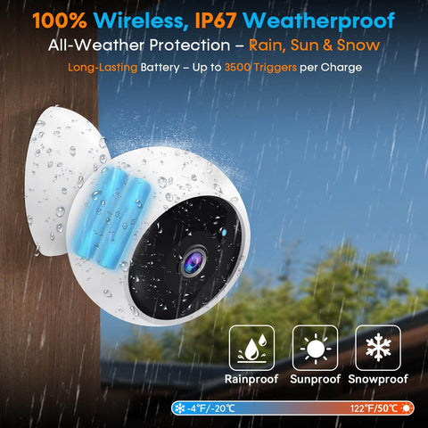 2 Pack Wireless Outdoor Security Cameras With Magnetic Mounts No Drill Setup Hassle Free Indoor Use Smart 2K WiFi Long Battery
