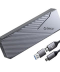 Blazing Fast M.2 NVMe SSD Enclosure With Aluminum Chassis And Stealth Cooling Fan Pushes 40 Gbps Through PCIe 4.0 Ports, silver metal design.