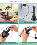 Rechargeable Table Fly Fans Keep Flies Away With Soft Blades for food prep, USB charging, adjustable size, black