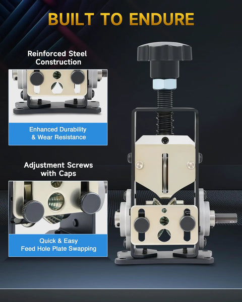 Manual Wire Stripper Machine For Drills, Fast Copper Wire Stripping Tool 0.06 To 1 Inch, Scrap Wire Recycler With Dual Feed Plates