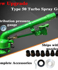 Irrigation Sprinkler With Pressure Gauge For Farms, 2 Inch Spray Gun, 360 Degree Rotary Sprinkler, accessories included