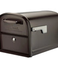 Oasis 360 Locking Parcel Mailbox With Two Access Doors, X Large Rubbed Bronze Finish, heavy duty galvanized steel design