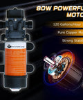 12V Fuel Transfer Pump Delivers Up To 120 Gallons Per Hour For Gas Or Diesel, includes 80W copper motor diagram