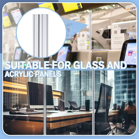 Ultra Slick Clear PVC Piano Hinges 2 Pack Living Door Pivot For 4mm Acrylic Panels 39 Inch Cuttable Transparent Joint displayed with office setting.