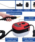 Piudoiliy 2500W Handheld Steam Cleaner Hits 105°C High Pressure In Just 10 Seconds with handheld sprayer and nozzles.