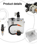 Industrial Grade 3L CNC Coolant Mist Sprayer With Tough Magnetic Base And Long Flexible Shaft assembly components including reservoir and valves.