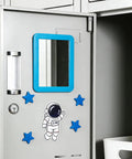 Blue framed 15 Pcs Magnetic Locker Mirrors Real Glass 5x7 Inch Small Makeup Mirrors for Fridge Toolbox Office Cabinet Workshop