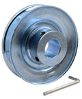 4 Inch Outside Diameter Single Groove V Belt Pulley For A B 5L 4L Belts Seven Eighths Inch Bore Carbon Steel Zinc Plated Motor Pulley Durable 1020 Steel