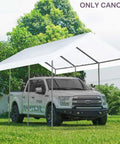 10x20 Carport Replacement Top Cover White With Ball Bungees For Shelter Tent Or Garage Heavy Duty PE Fabric 180 g/m2 Frame Not Included Upgrade Your Shade And Weather Protection For Outdoor Parties covering truck