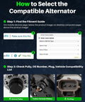 Instruction guide for selecting 175 Amp 12V High Output Alternator For Ford Taurus 2013-2017 Fusion 2013-2020 with fitment guide and details.