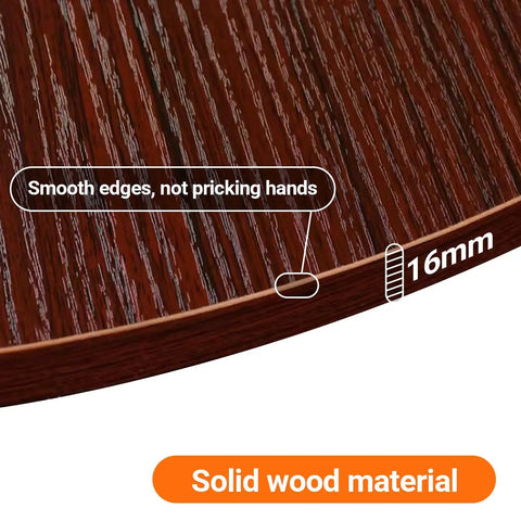 Close-up of Premium Bamboo Lazy Susan Turntable 100cm solid wood material showing smooth edges and 16mm thickness for safe use.