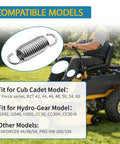 2-Pack 52401 Lawn Mower Extension Spring For Transaxle Systems On Zero Turn Mowers Heavy Duty Tension Restore Replaces Worn Linkage Fits A Wide Range Of Models And Series Including RZT I1042 I1046 I1050 CC30 And More. stainless steel extension spring for Cub Cadet zero turn mower transaxle