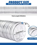 Flexible 4 Inch Diameter 70 Foot Clear Dust Collection Hose For Workshop Vacuums, Heavy Duty Puncture Resistant PVC Vacuum Hose For Dust Debris Fume Collection And Filtration Systems