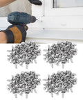 Person installing window using 200 Pcs Self Drilling Screws Set With Countersunk Cross Head Stainless Steel Fasteners