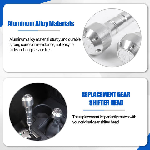 Toyota FJ Cruiser Gear Shifter Head Replacement Kit Slick Aluminum Alloy Shift Knob Silver Upgrade For 2007 2021 Models Durable