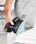 Sanding a painted surface with P80 Grit Granat Abrasive Sheets For DTS 400 Sander 50 Pack Pro Grade Anti Clog Long Lasting
