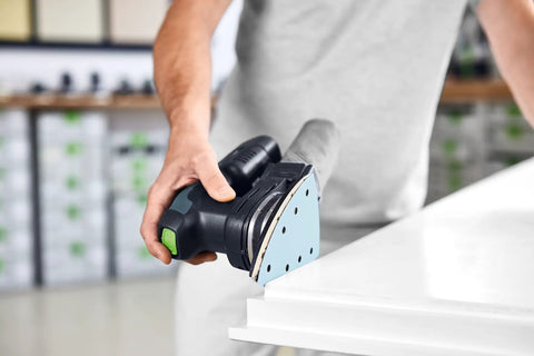 Sanding a painted surface with P80 Grit Granat Abrasive Sheets For DTS 400 Sander 50 Pack Pro Grade Anti Clog Long Lasting