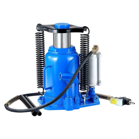 VEVOR blue 32-ton air-hydraulic bottle jack with manual pump for auto repair