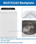 Washer Wash Plate Replacement For Front Load Washers Durable White Part W10752283 Fits WTW Series Models installed