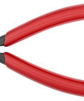 Slim Head Diagonal Cutting Pliers 125mm with Razor Sharp Edges and 62 HRC Hardness, red handles, for clean cuts on wire