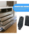 2 Pack 6 Inch Drawer Slides Heavy Duty Concealed Bottom Mount Cabinet Hardware Smooth Gliding Rolling System For Kitchen Storage visible in drawer setup