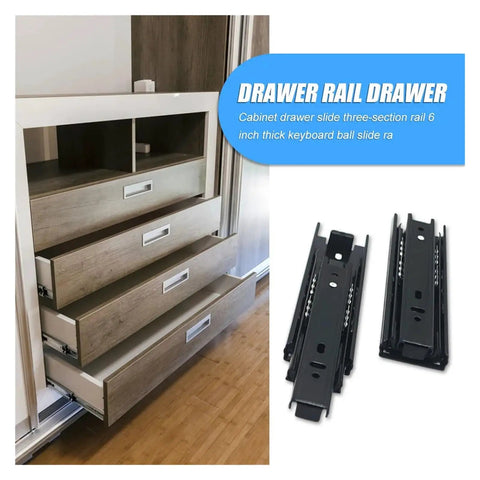 Built Like A Tank Six Inch Drawer Slides Two Pack Concealed Bottom Mount Cabinet Runners with smooth gliding drawer setup.