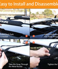 Soft Roof Rack Pads With Two 15 Ft Tie Down Straps For Surfboard, SUP Paddleboard, And Snowboard, installed on car roof