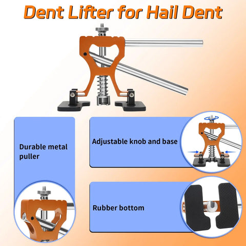 Dent Lifter from Paintless Dent Repair Kit With LED Line Board And Heat Gun For Glue Removal, T Bar Bridge Puller, Dent Lifter