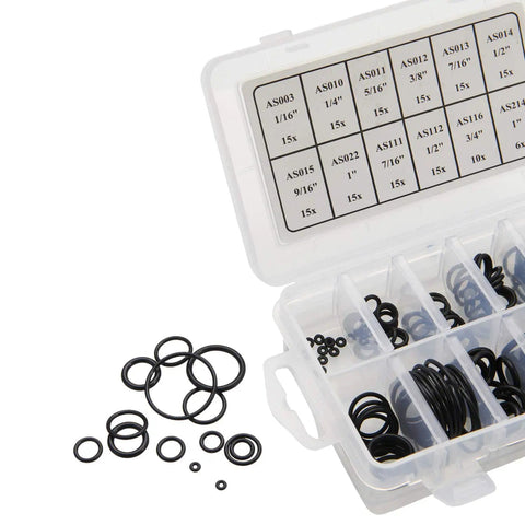 166 Piece Scuba O Ring Kit With FKM90 Rubber Seals 12 Sizes For Dive Hoses And Tanks in open case with compartments