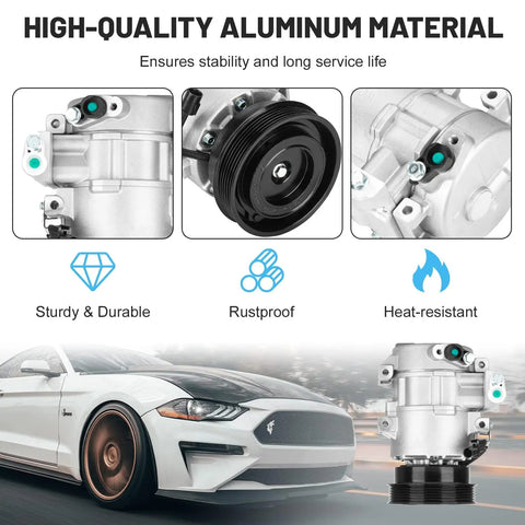 Top Shelf Air Conditioning Compressor Assembly With Built In Clutch For Kia Forte And Forte Koup Models From 2010 To 2013 featuring aluminum material and stability.
