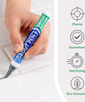 Person using Gray Tile Grout Paint Marker For Quick DIY Recolor Waterproof Grout Pen With Colorant And Sealer Narrow 5mm Tip 7mL
