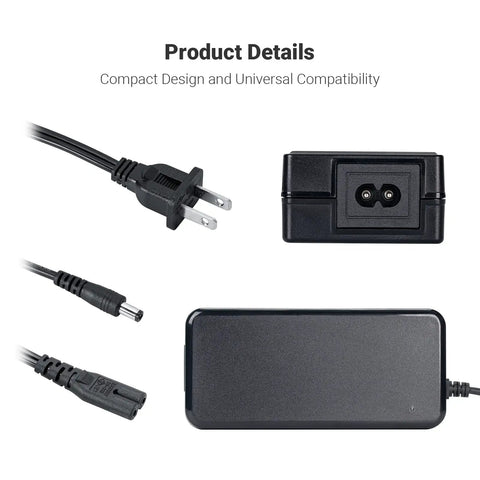 48V 5A Power Supply For Home Audio Amplifiers And Bluetooth Stereo Receivers Stable 48 Volt Adapter showing plugs and cables