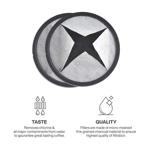 24 Pack Replacement Charcoal Water Filter Discs For Coffee Makers And Brewers, Removes Chlorine, Odors, Calcium, And Impurities To Deliver Rich, Smooth Brew Every Time