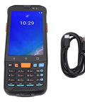 Tough-as-nails Wireless Barcode Scanner With IP65 Drop-Proof Build, 1D And 2D Scan, shown with USB charging cable
