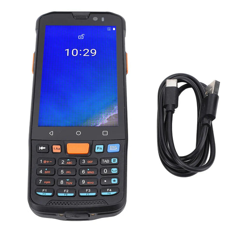 Tough-as-nails Wireless Barcode Scanner With IP65 Drop-Proof Build, 1D And 2D Scan, shown with USB charging cable