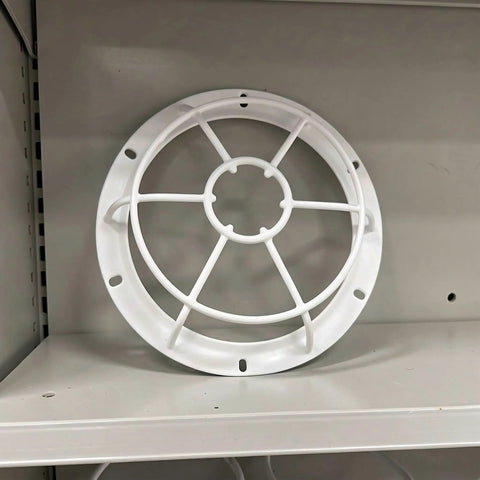 Tough As Nails Smoke Sensor Protective Cage With Heavy Duty Vandal Resistant Fire Alarm Sprinkler Cover For Offices And Hotels Using Rock Solid Anti Collision Shield, white polypropylene design.